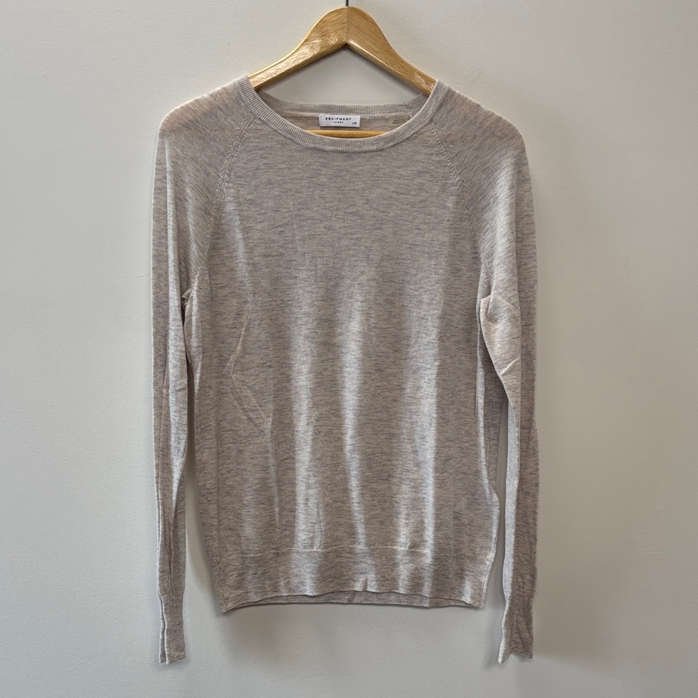 Equipment Light Gray Crew Neck Sweater